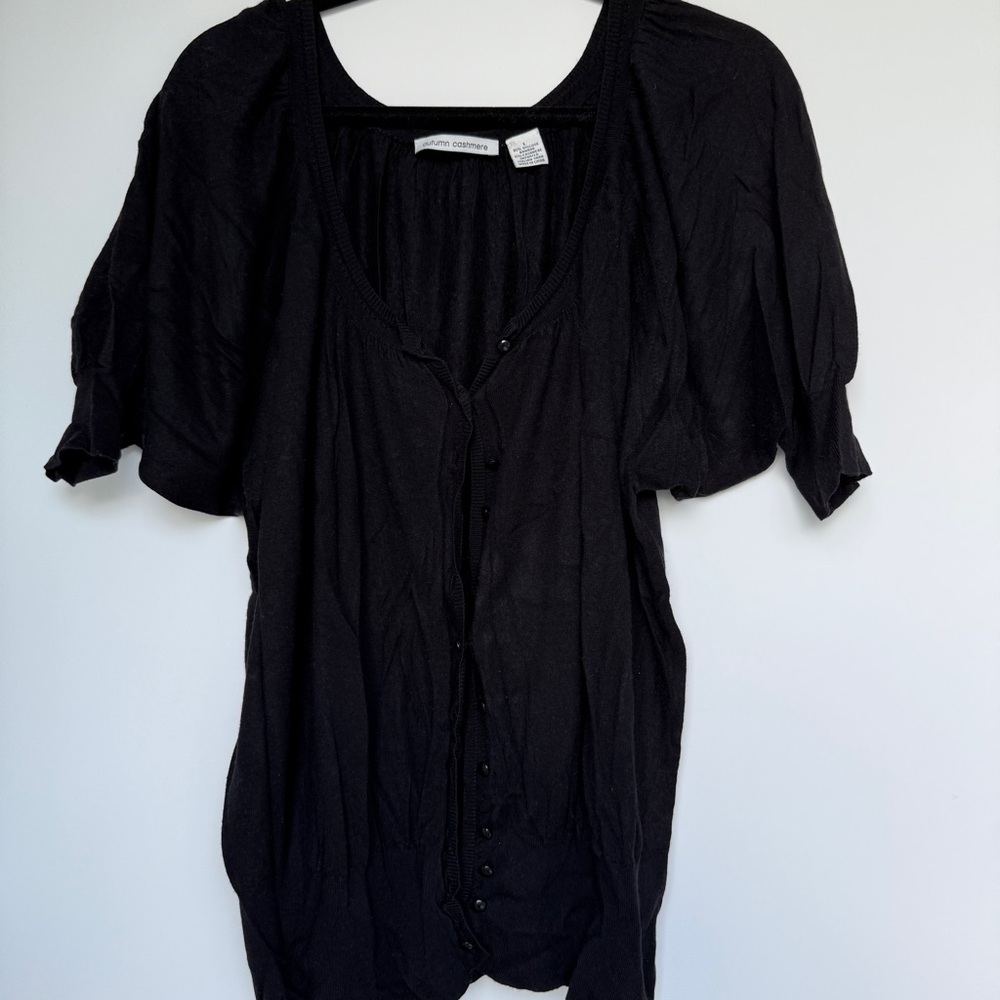 Autumn Cashmere Black Button-Up Cardigan